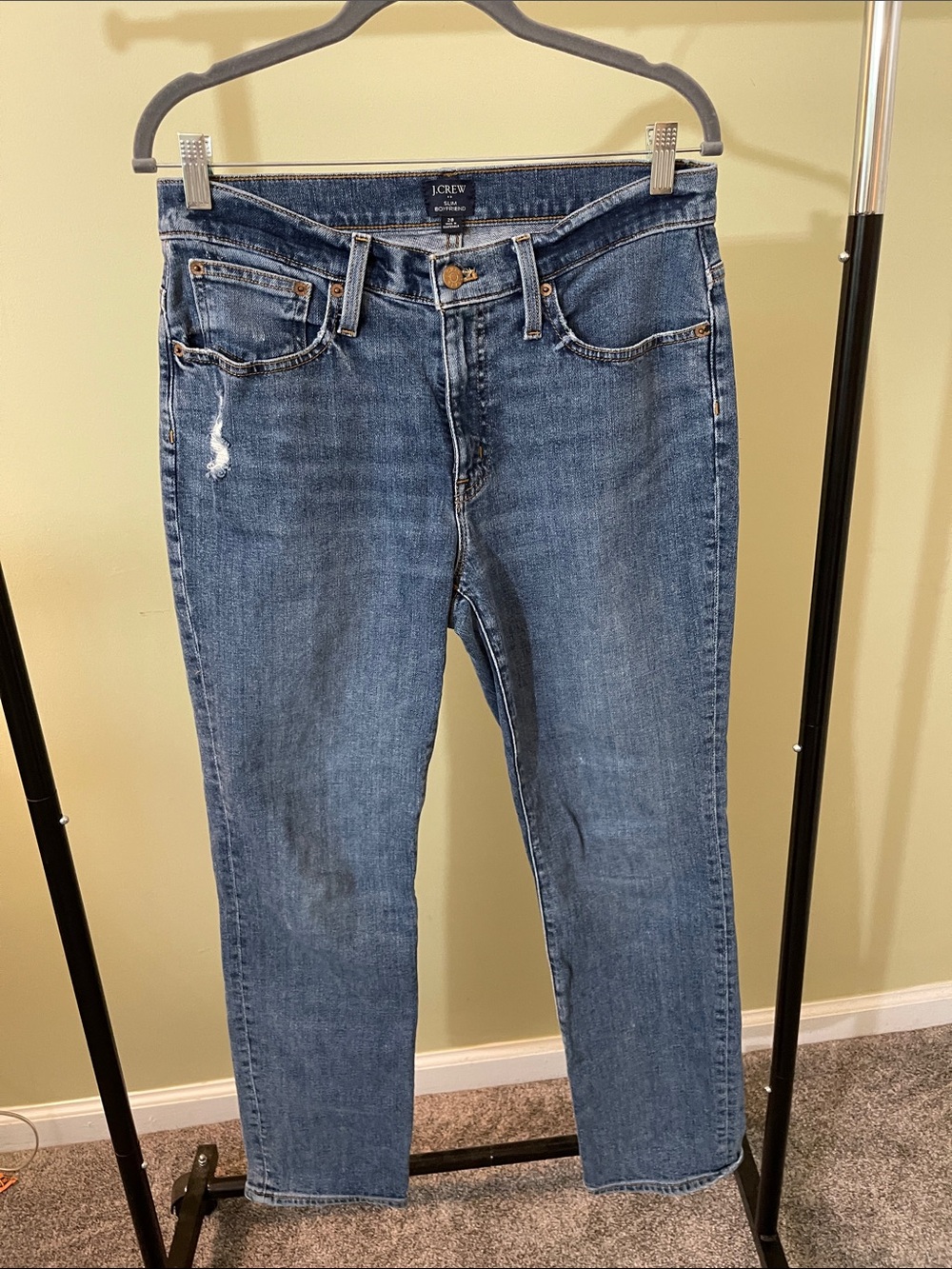 J. Crew Women’s Slim Boyfriend Jeans in Medium Wash Blue